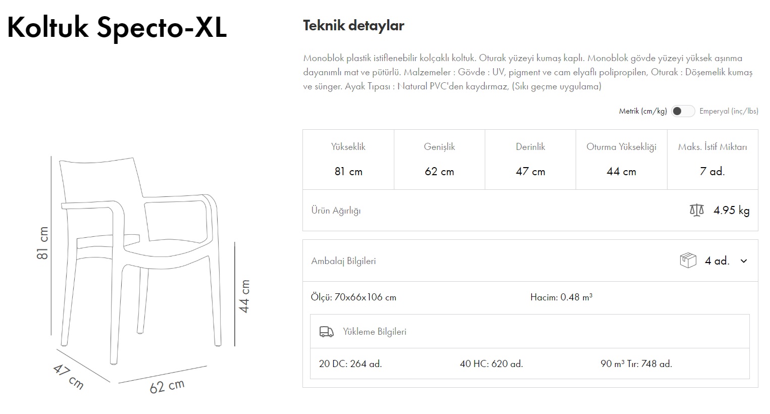 Specto-XL Pad Koltuk